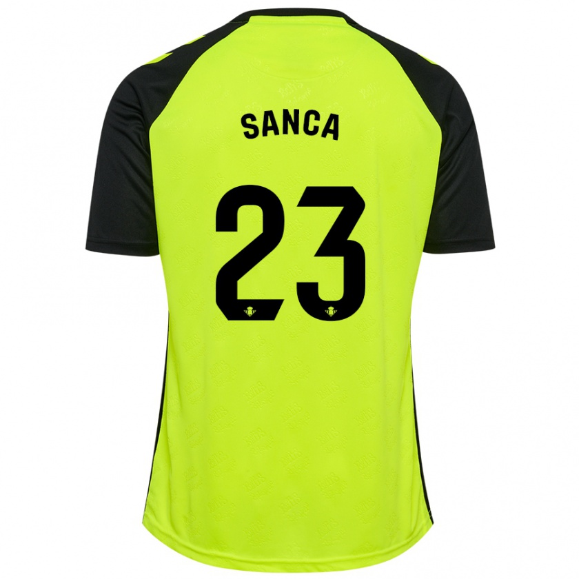 Kandiny Kinder Marciano Sanca #23 Fluoreszierendes Gelb Schwarz Auswärtstrikot Trikot 2024/25 T-Shirt