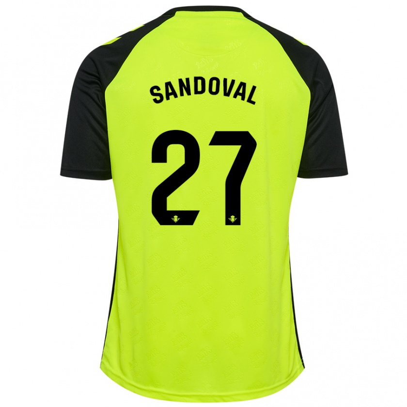 Kandiny Kinder Keimer Sandoval #27 Fluoreszierendes Gelb Schwarz Auswärtstrikot Trikot 2024/25 T-Shirt