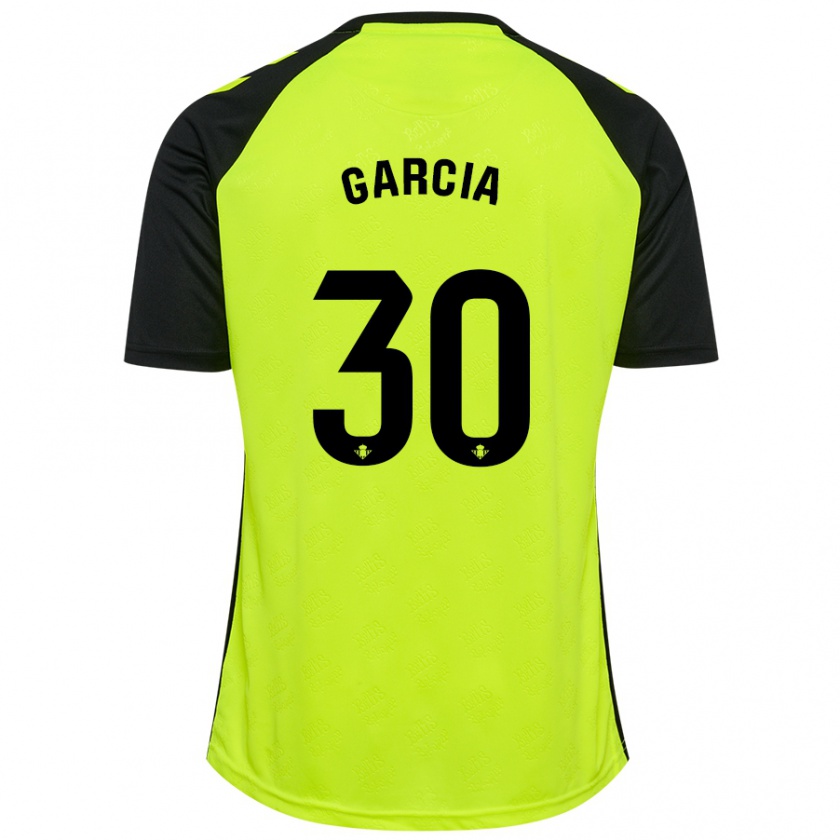 Kandiny Kinder Germán García #30 Fluoreszierendes Gelb Schwarz Auswärtstrikot Trikot 2024/25 T-Shirt