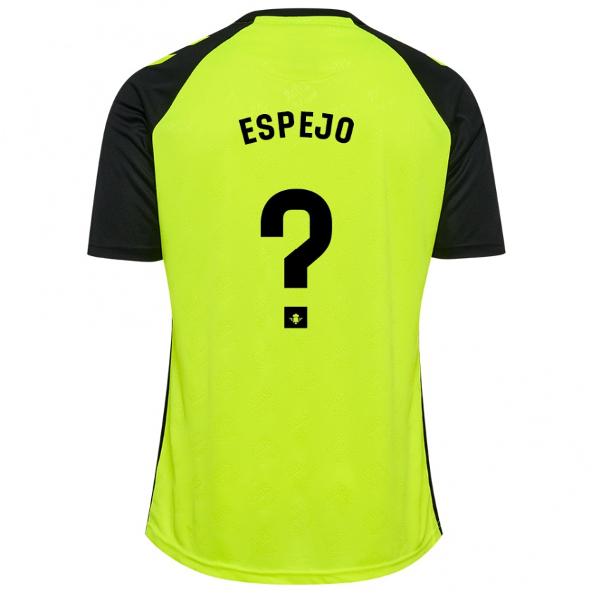 Kandiny Kinder Jesús Espejo #0 Fluoreszierendes Gelb Schwarz Auswärtstrikot Trikot 2024/25 T-Shirt