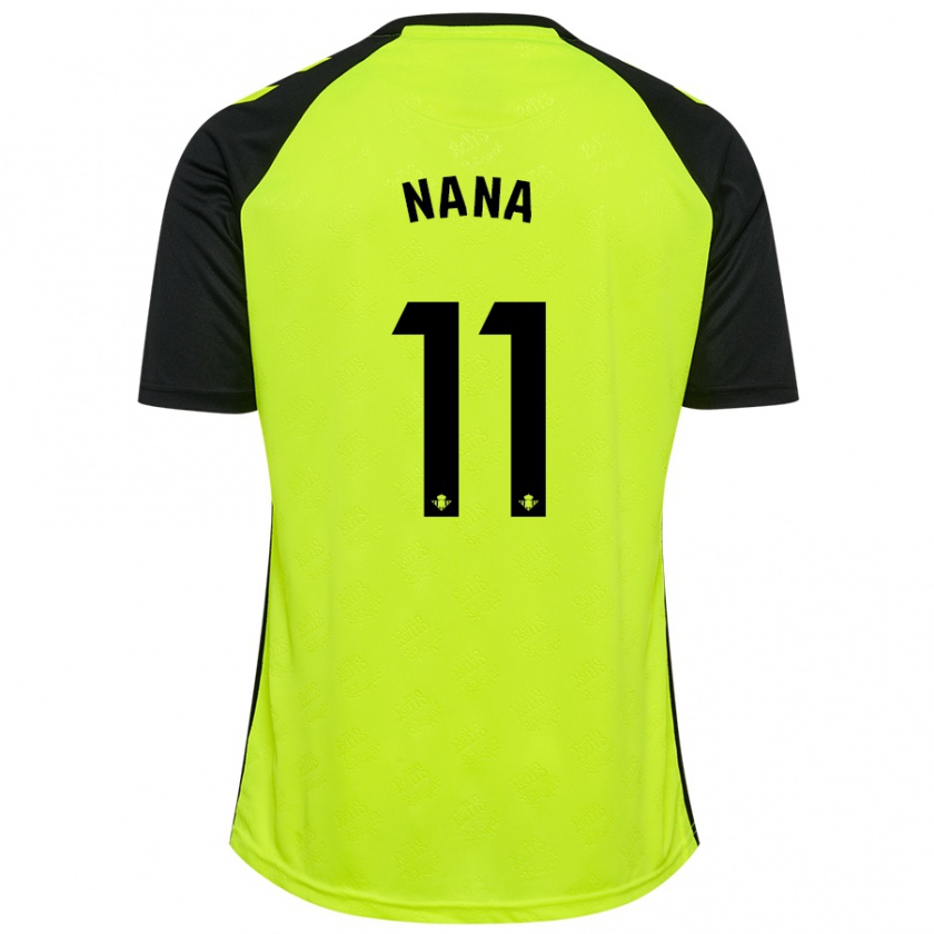 Kandiny Kinder Nuria Ligero Fernández #11 Fluoreszierendes Gelb Schwarz Auswärtstrikot Trikot 2024/25 T-Shirt