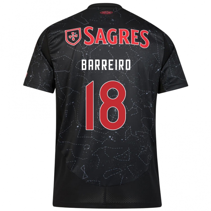 Kandiny Kinder Leandro Barreiro #18 Schwarz Rot Auswärtstrikot Trikot 2024/25 T-Shirt