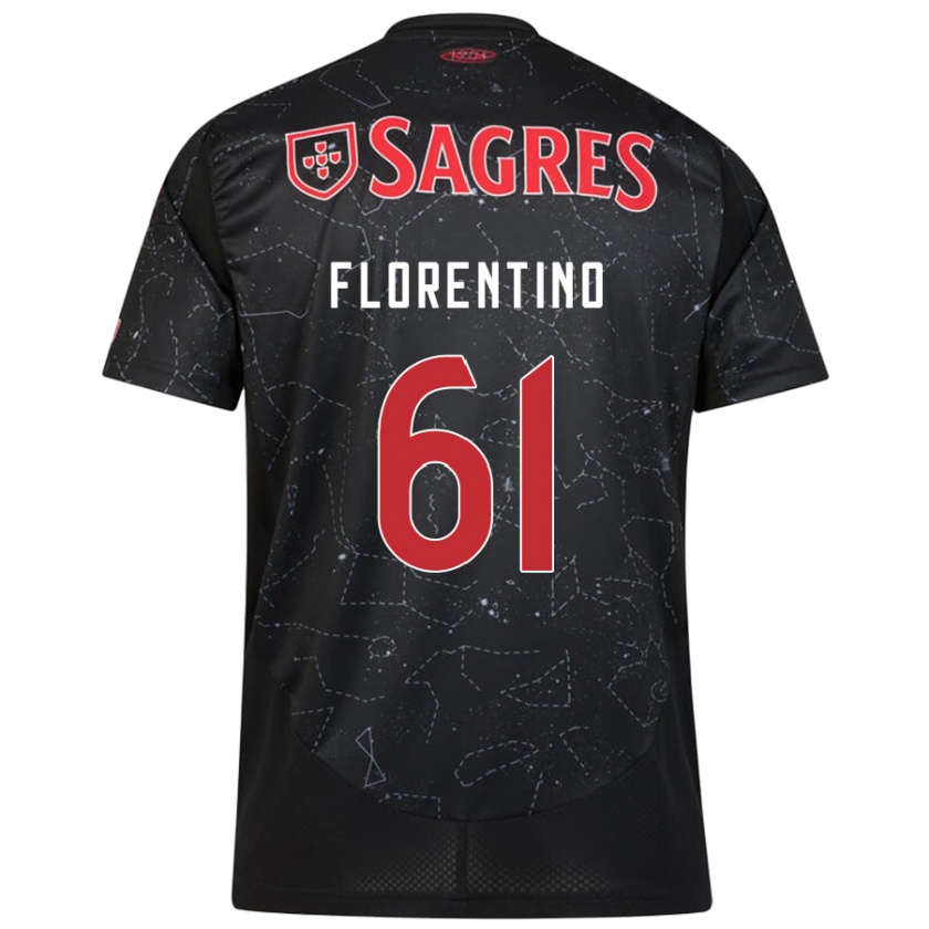 Kandiny Kinder Florentino #61 Schwarz Rot Auswärtstrikot Trikot 2024/25 T-Shirt