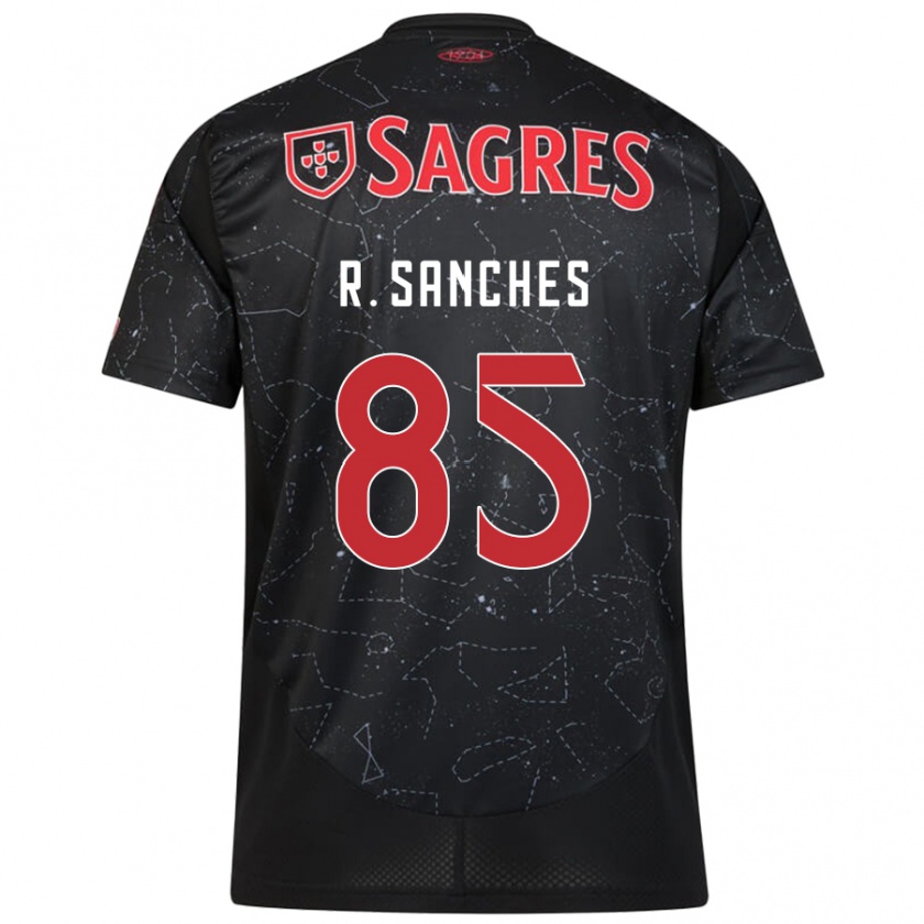 Kandiny Kinder Renato Sanches #85 Schwarz Rot Auswärtstrikot Trikot 2024/25 T-Shirt