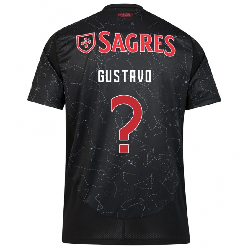 Kandiny Kinder Gustavo Ferreira #0 Schwarz Rot Auswärtstrikot Trikot 2024/25 T-Shirt