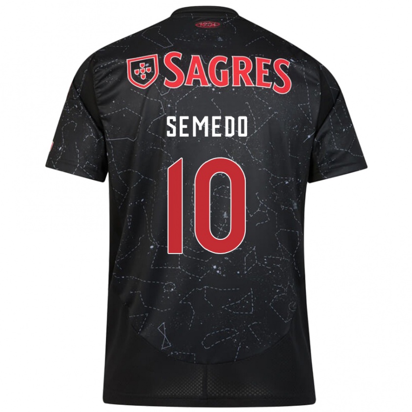 Kandiny Kinder Andreson Semedo #10 Schwarz Rot Auswärtstrikot Trikot 2024/25 T-Shirt