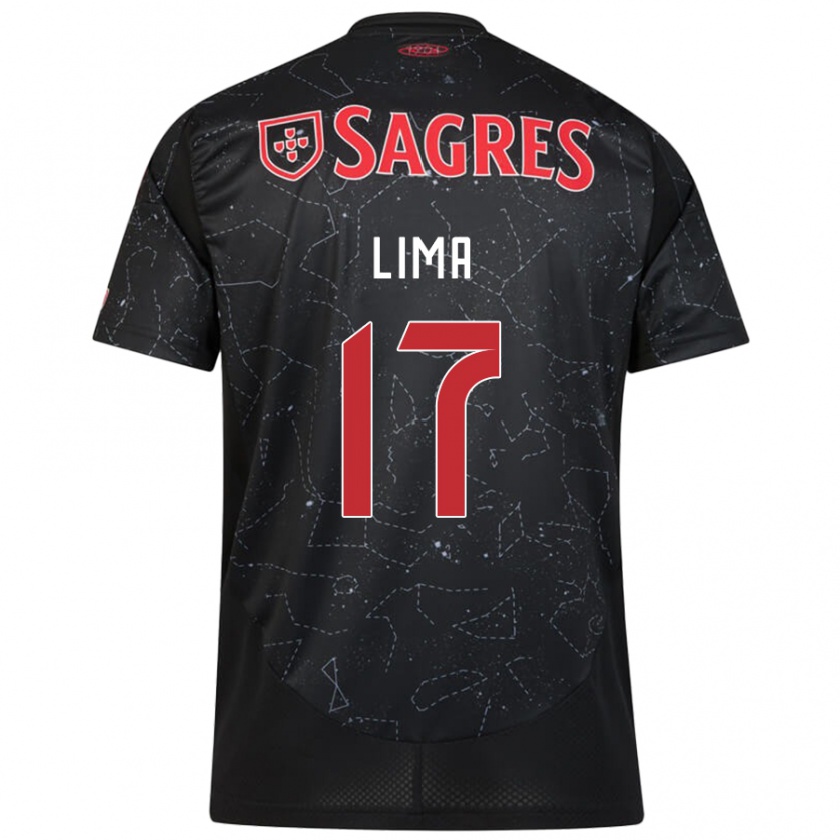 Kandiny Kinder Ivan Lima #17 Schwarz Rot Auswärtstrikot Trikot 2024/25 T-Shirt