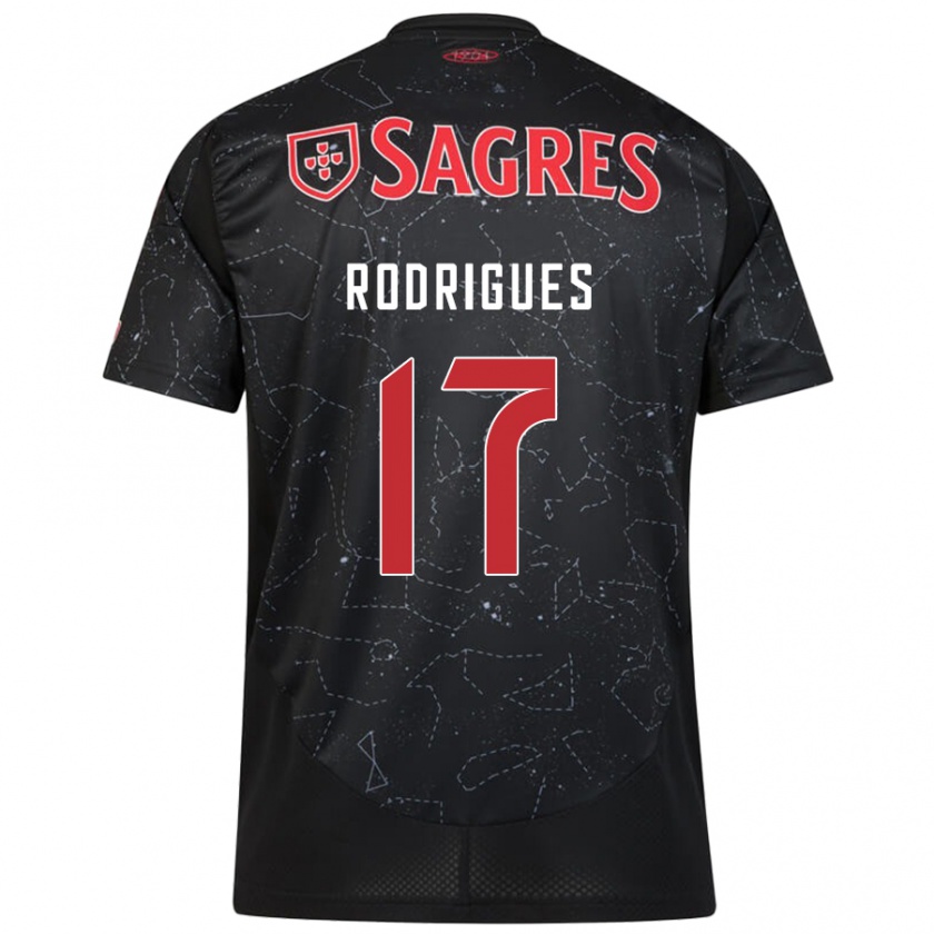 Kandiny Kinder Tiago Rodrigues #17 Schwarz Rot Auswärtstrikot Trikot 2024/25 T-Shirt