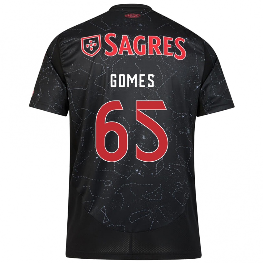 Kandiny Kinder André Gomes #65 Schwarz Rot Auswärtstrikot Trikot 2024/25 T-Shirt