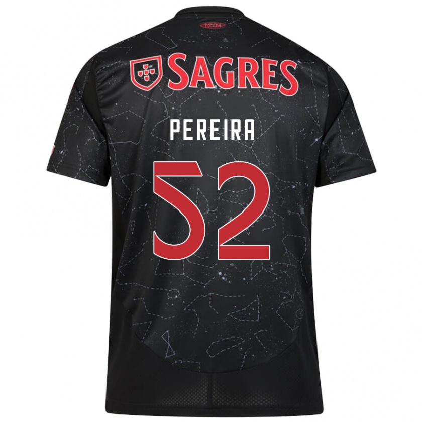 Kandiny Kinder Henrique Pereira #52 Schwarz Rot Auswärtstrikot Trikot 2024/25 T-Shirt