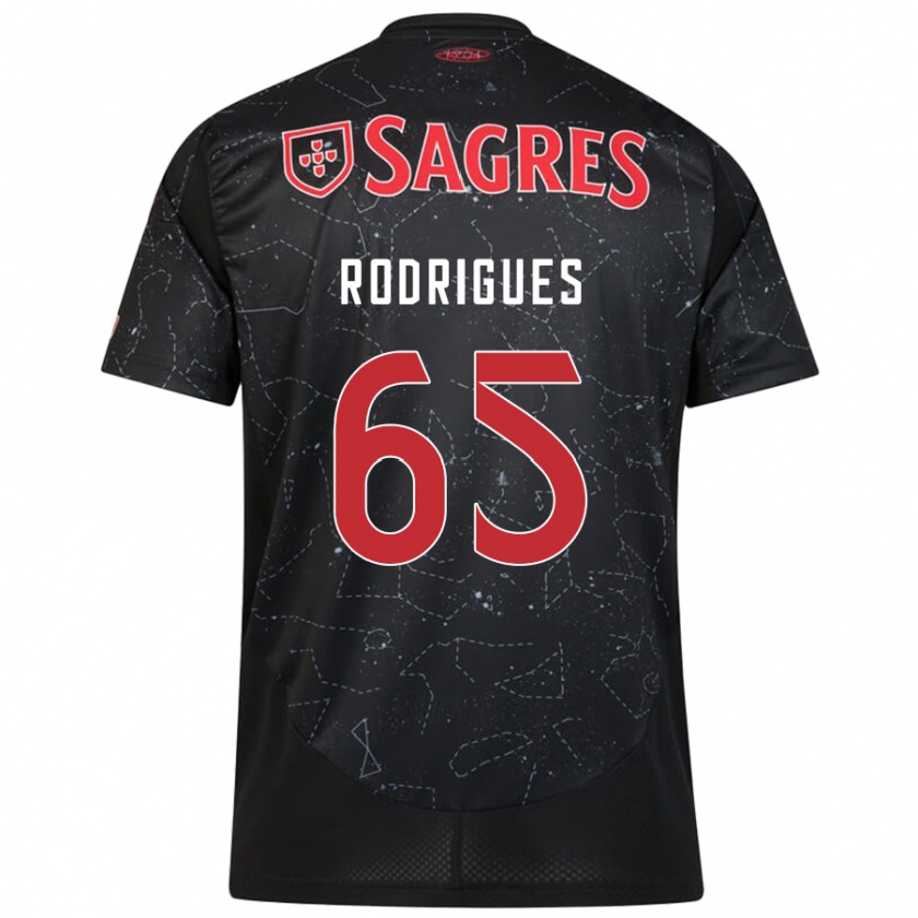 Kandiny Kinder Rafael Rodrigues #65 Schwarz Rot Auswärtstrikot Trikot 2024/25 T-Shirt