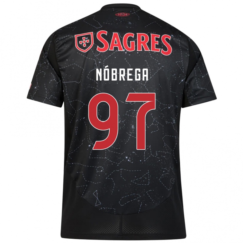 Kandiny Kinder Ricardo Nóbrega #97 Schwarz Rot Auswärtstrikot Trikot 2024/25 T-Shirt