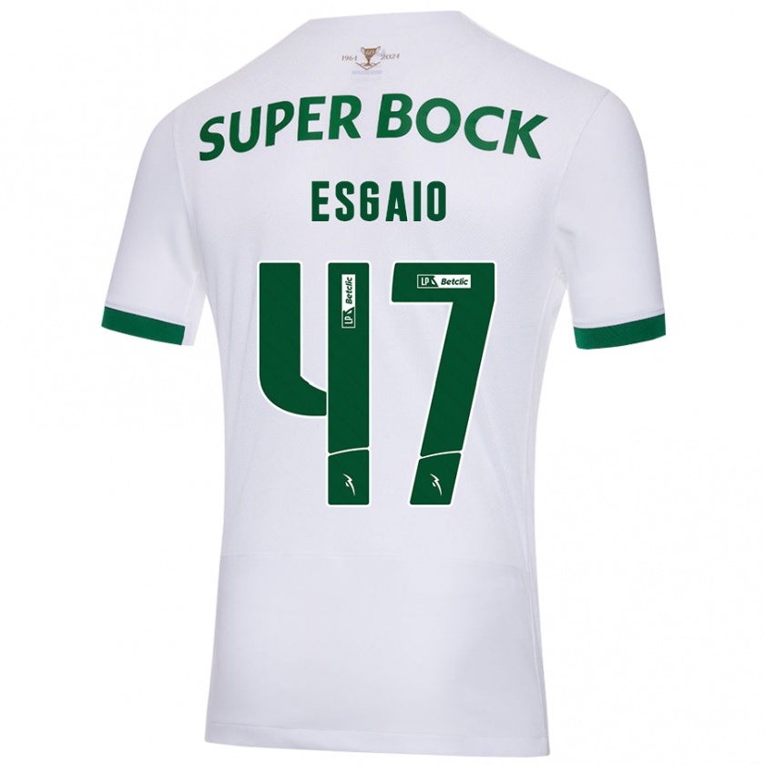 Kandiny Kinder Ricardo Esgaio #47 Weiß Grün Auswärtstrikot Trikot 2024/25 T-Shirt