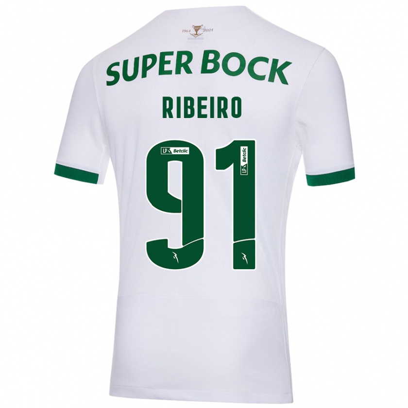 Kandiny Kinder Rodrigo Ribeiro #91 Weiß Grün Auswärtstrikot Trikot 2024/25 T-Shirt