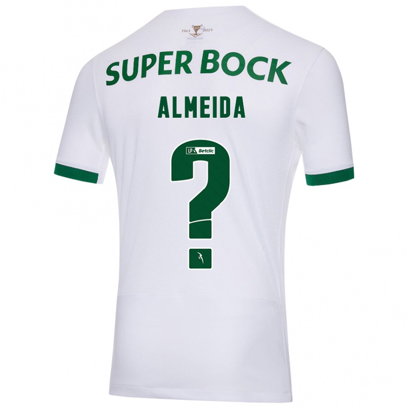 Kandiny Kinder Miguel Almeida #0 Weiß Grün Auswärtstrikot Trikot 2024/25 T-Shirt