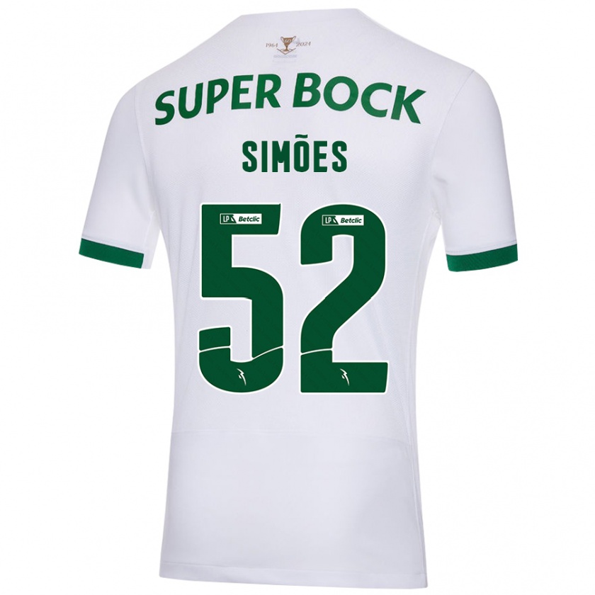 Kandiny Kinder João Simões #52 Weiß Grün Auswärtstrikot Trikot 2024/25 T-Shirt