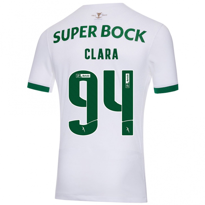 Kandiny Kinder Diogo Clara #94 Weiß Grün Auswärtstrikot Trikot 2024/25 T-Shirt