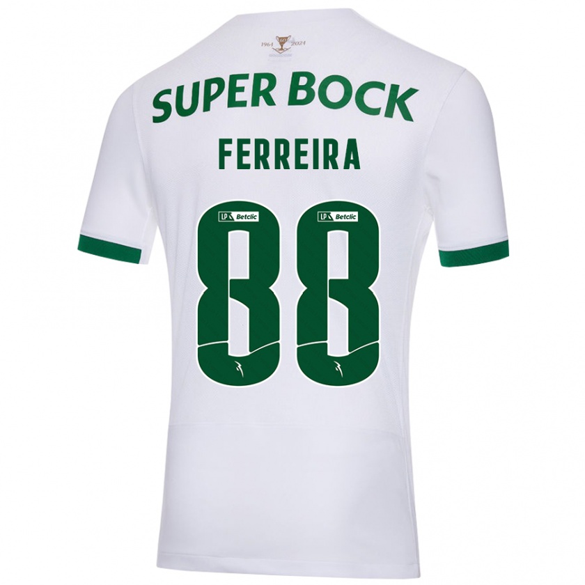 Kandiny Kinder Tiago Ferreira #88 Weiß Grün Auswärtstrikot Trikot 2024/25 T-Shirt