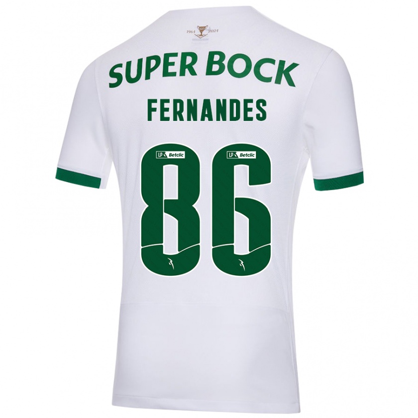 Kandiny Kinder Emanuel Fernandes #86 Weiß Grün Auswärtstrikot Trikot 2024/25 T-Shirt