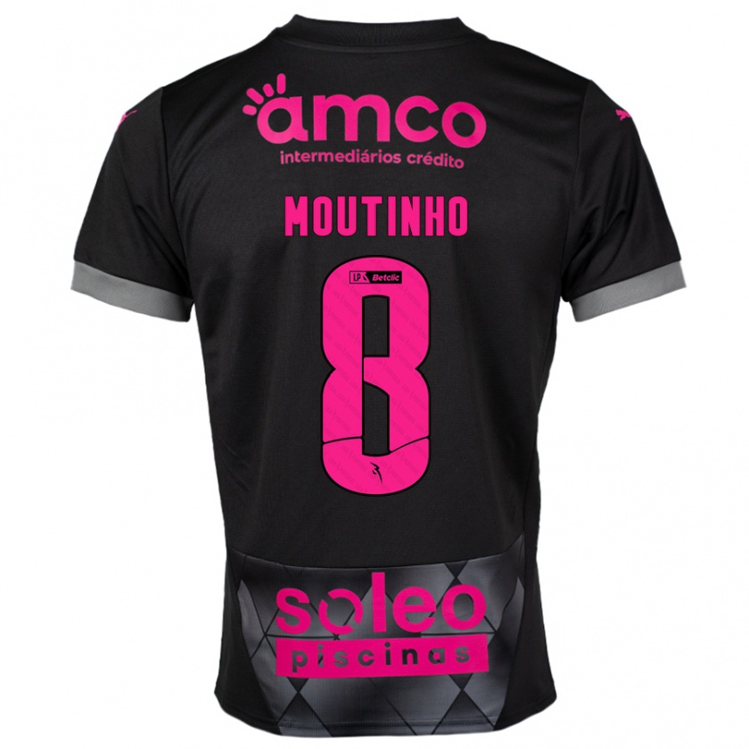 Kandiny Kinder João Moutinho #8 Schwarz Rosa Auswärtstrikot Trikot 2024/25 T-Shirt