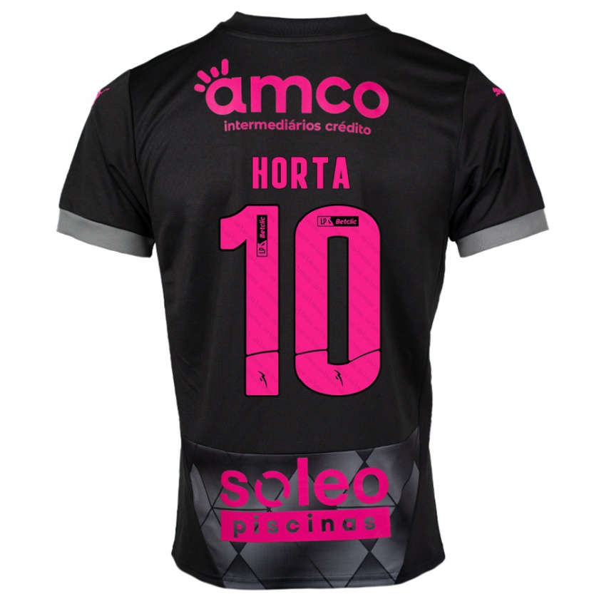 Kandiny Kinder André Horta #10 Schwarz Rosa Auswärtstrikot Trikot 2024/25 T-Shirt