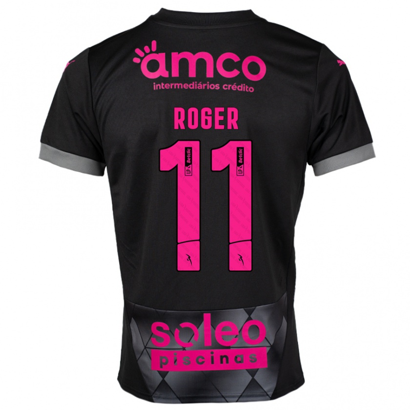 Kandiny Kinder Roger #11 Schwarz Rosa Auswärtstrikot Trikot 2024/25 T-Shirt