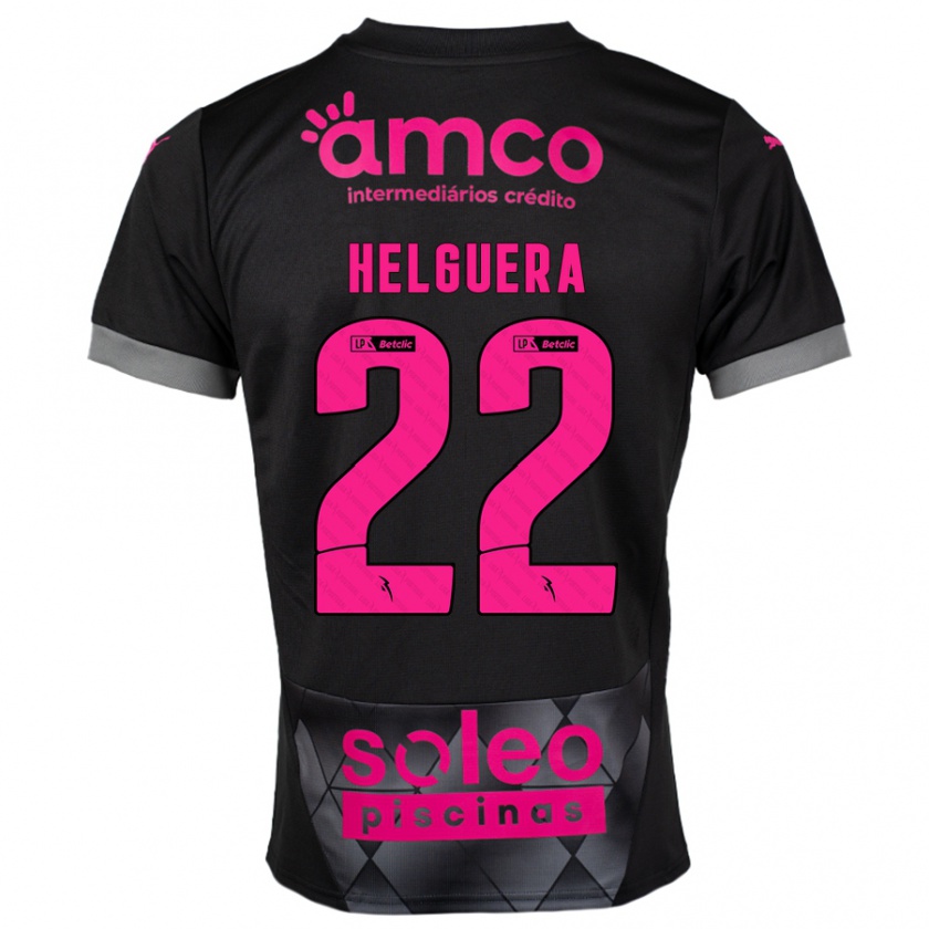 Kandiny Kinder Thiago Helguera #22 Schwarz Rosa Auswärtstrikot Trikot 2024/25 T-Shirt