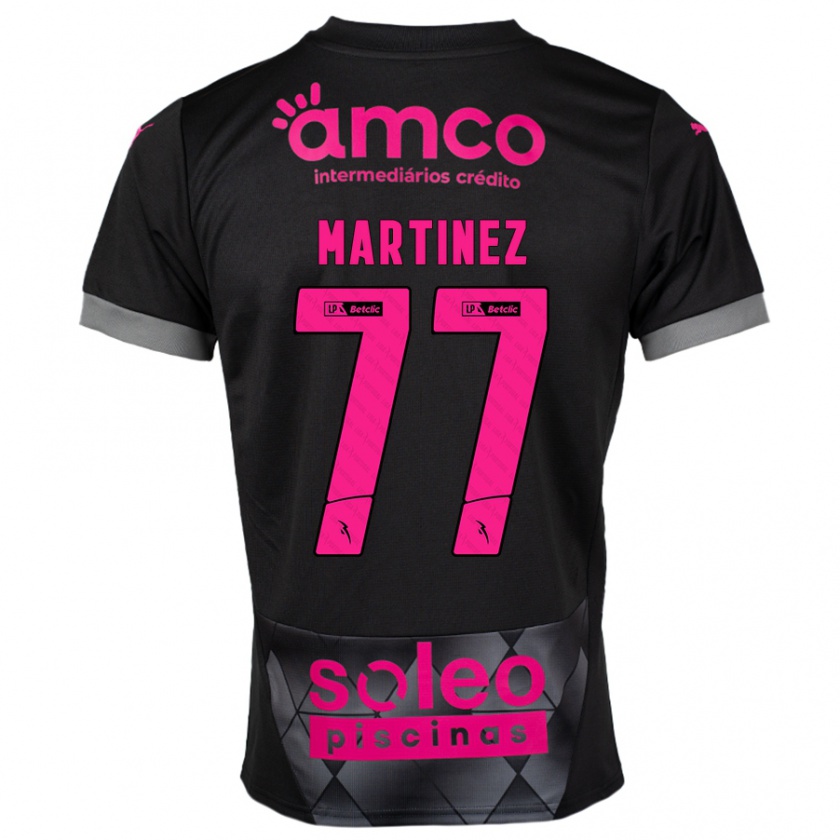 Kandiny Kinder Gabri Martínez #77 Schwarz Rosa Auswärtstrikot Trikot 2024/25 T-Shirt