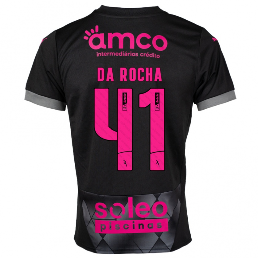 Kandiny Kinder Yanis Da Rocha #41 Schwarz Rosa Auswärtstrikot Trikot 2024/25 T-Shirt