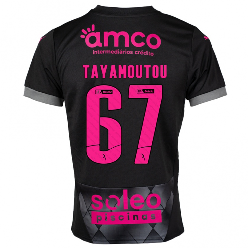 Kandiny Kinder Enzo Tayamoutou #67 Schwarz Rosa Auswärtstrikot Trikot 2024/25 T-Shirt