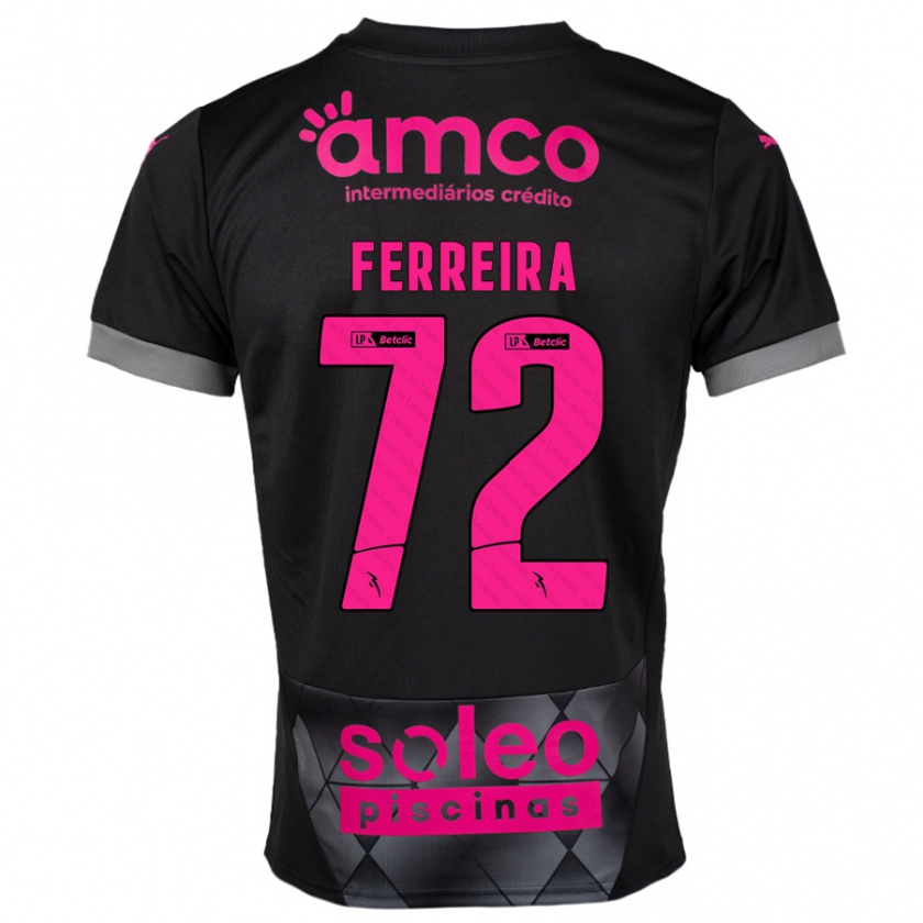 Kandiny Kinder André Ferreira #72 Schwarz Rosa Auswärtstrikot Trikot 2024/25 T-Shirt