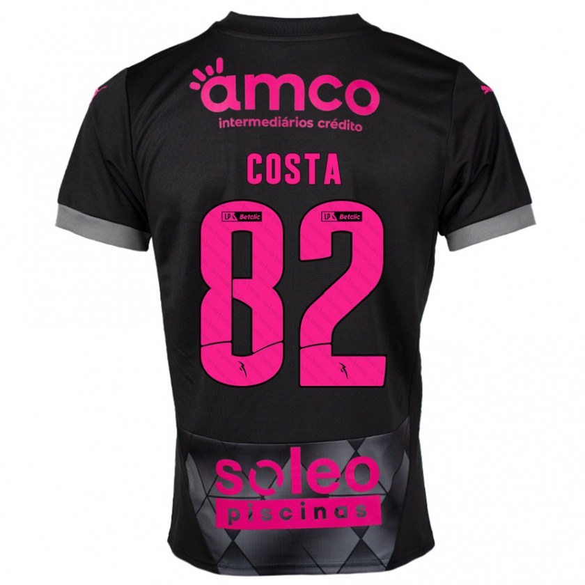 Kandiny Kinder Gui Costa #82 Schwarz Rosa Auswärtstrikot Trikot 2024/25 T-Shirt