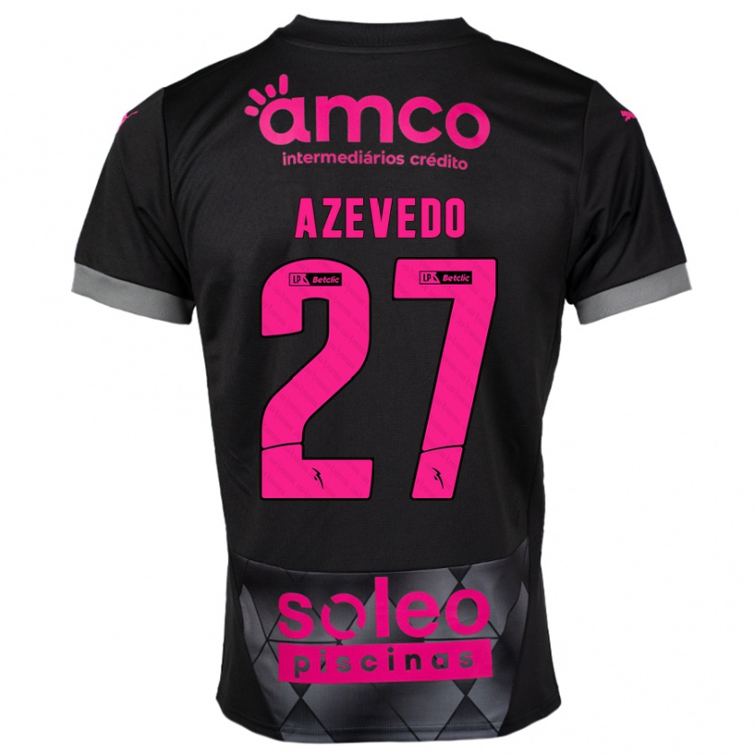 Kandiny Kinder Mariana Azevedo #27 Schwarz Rosa Auswärtstrikot Trikot 2024/25 T-Shirt