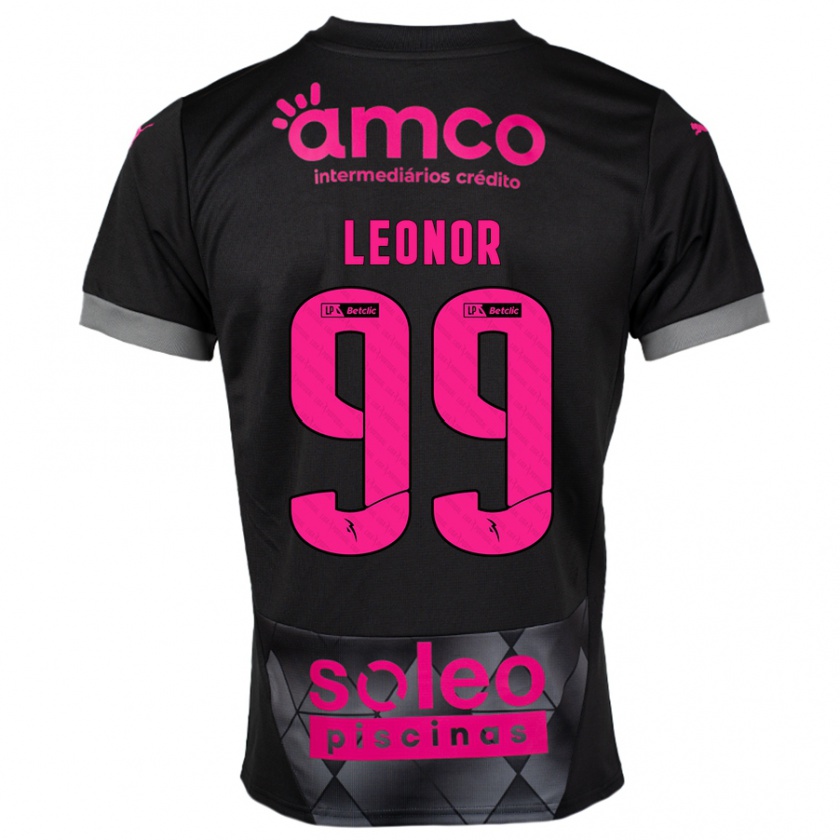 Kandiny Kinder Maria Leonor #99 Schwarz Rosa Auswärtstrikot Trikot 2024/25 T-Shirt