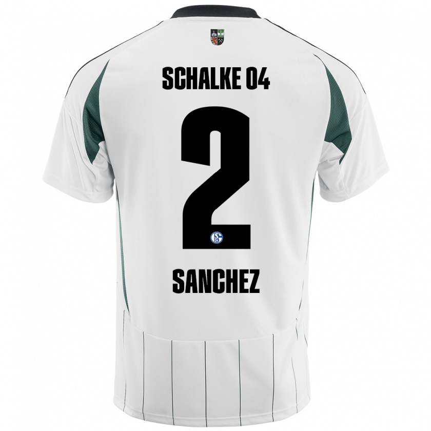 Kandiny Kinder Felipe Sánchez #2 Weiß Grün Auswärtstrikot Trikot 2024/25 T-Shirt