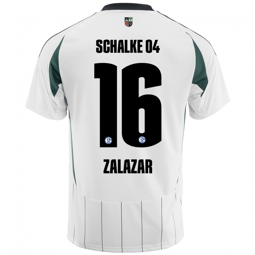 Kandiny Kinder Mauro Zalazar #16 Weiß Grün Auswärtstrikot Trikot 2024/25 T-Shirt