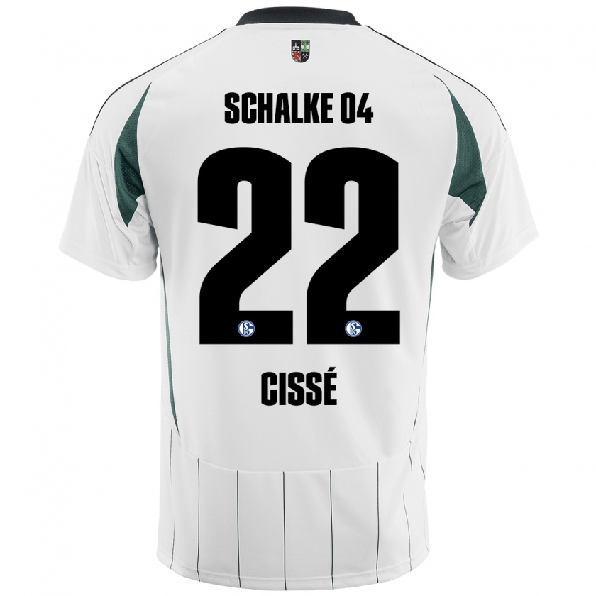 Kandiny Kinder Ibrahima Cissé #22 Weiß Grün Auswärtstrikot Trikot 2024/25 T-Shirt