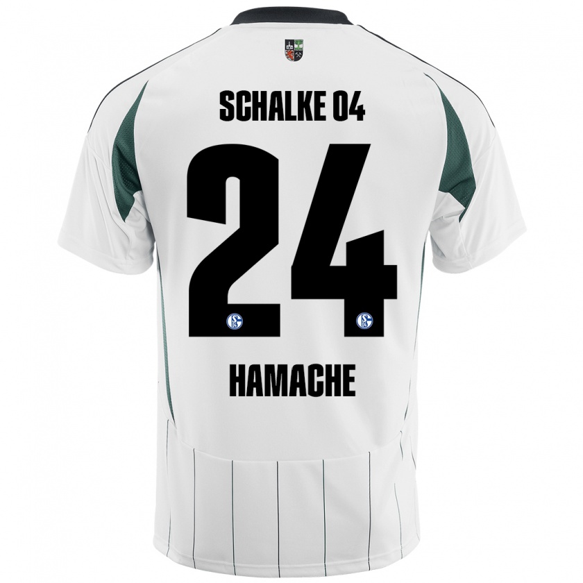 Kandiny Kinder Ilyes Hamache #24 Weiß Grün Auswärtstrikot Trikot 2024/25 T-Shirt