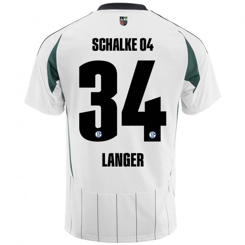 Kandiny Kinder Michael Langer #34 Weiß Grün Auswärtstrikot Trikot 2024/25 T-Shirt