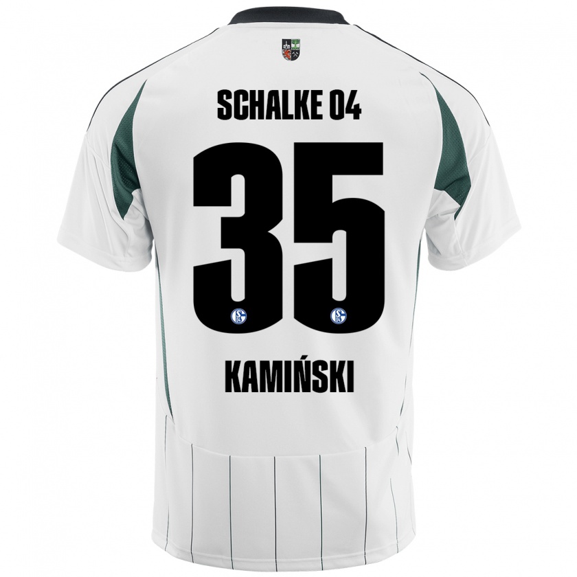 Kandiny Kinder Marcin Kaminski #35 Weiß Grün Auswärtstrikot Trikot 2024/25 T-Shirt