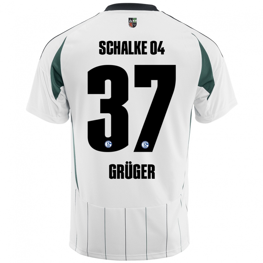 Kandiny Kinder Max Grüger #37 Weiß Grün Auswärtstrikot Trikot 2024/25 T-Shirt