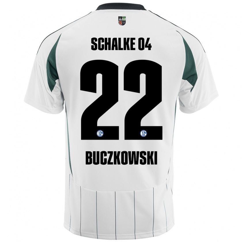 Kandiny Kinder Philip Buczkowski #22 Weiß Grün Auswärtstrikot Trikot 2024/25 T-Shirt