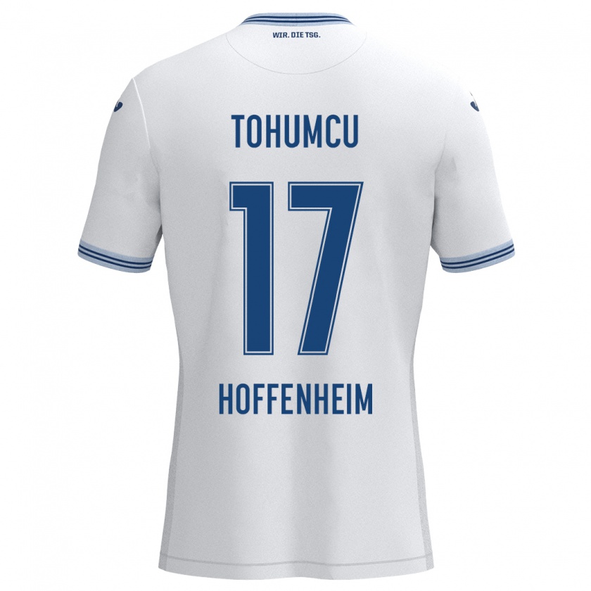 Kandiny Kinder Umut Tohumcu #17 Weiß Blau Auswärtstrikot Trikot 2024/25 T-Shirt