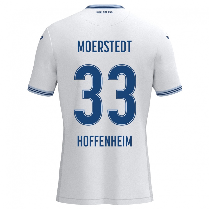 Kandiny Kinder Max Moerstedt #33 Weiß Blau Auswärtstrikot Trikot 2024/25 T-Shirt