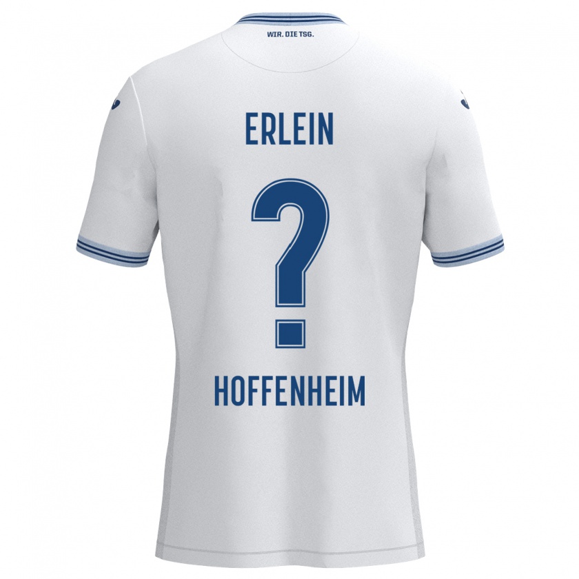 Kandiny Kinder Luca Erlein #0 Weiß Blau Auswärtstrikot Trikot 2024/25 T-Shirt