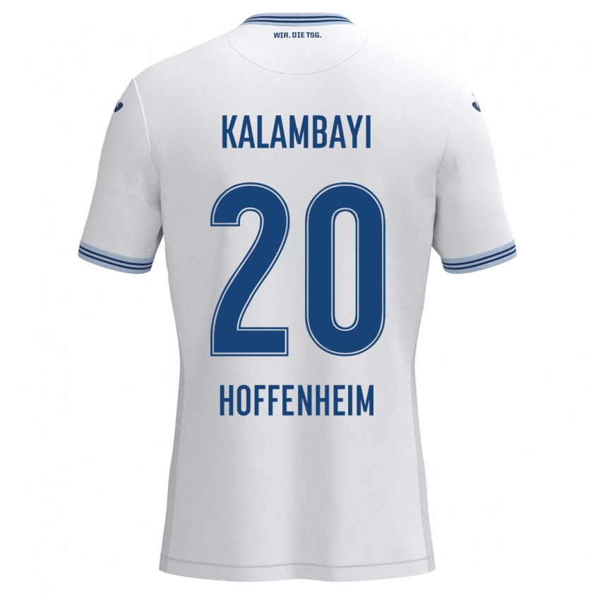 Kandiny Kinder Simon Kalambayi #20 Weiß Blau Auswärtstrikot Trikot 2024/25 T-Shirt