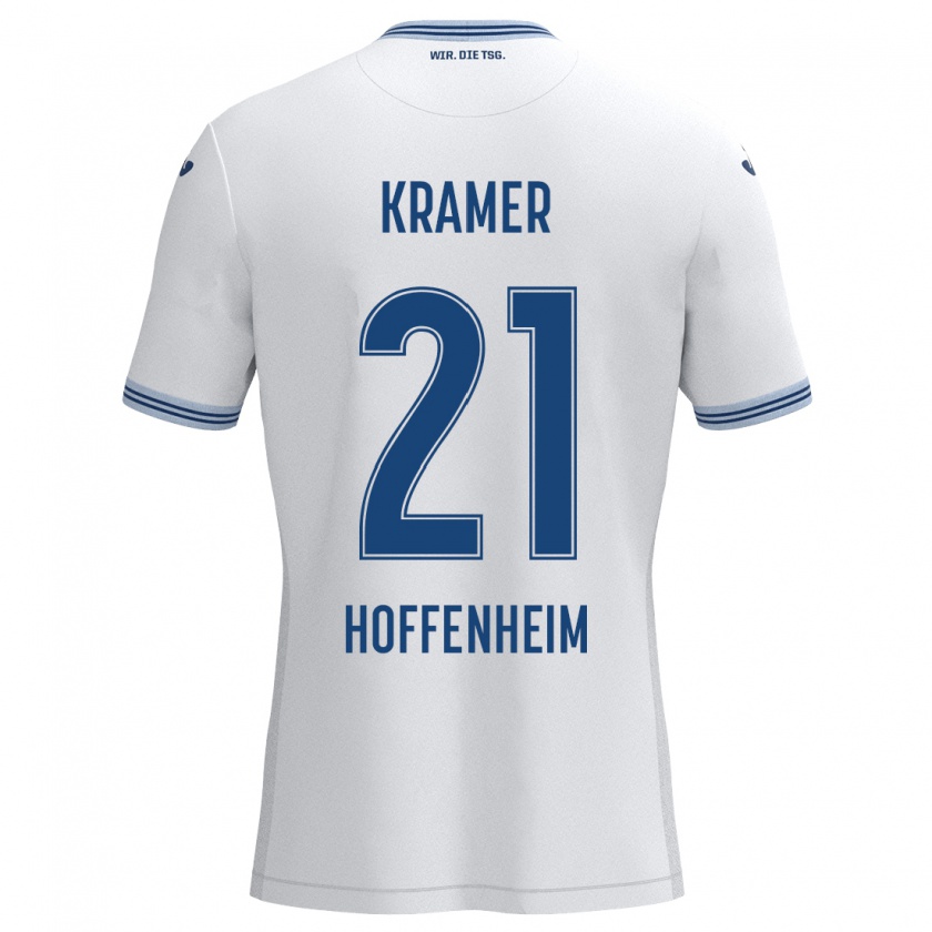 Kandiny Kinder Emil Kramer #21 Weiß Blau Auswärtstrikot Trikot 2024/25 T-Shirt