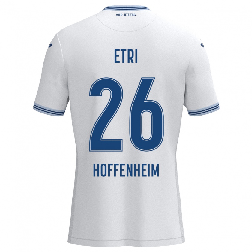 Kandiny Kinder Ahmed Etri #26 Weiß Blau Auswärtstrikot Trikot 2024/25 T-Shirt