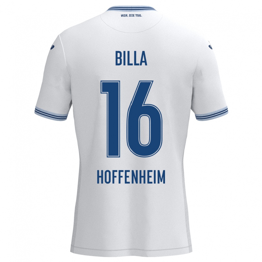 Kandiny Kinder Nicole Billa #16 Weiß Blau Auswärtstrikot Trikot 2024/25 T-Shirt