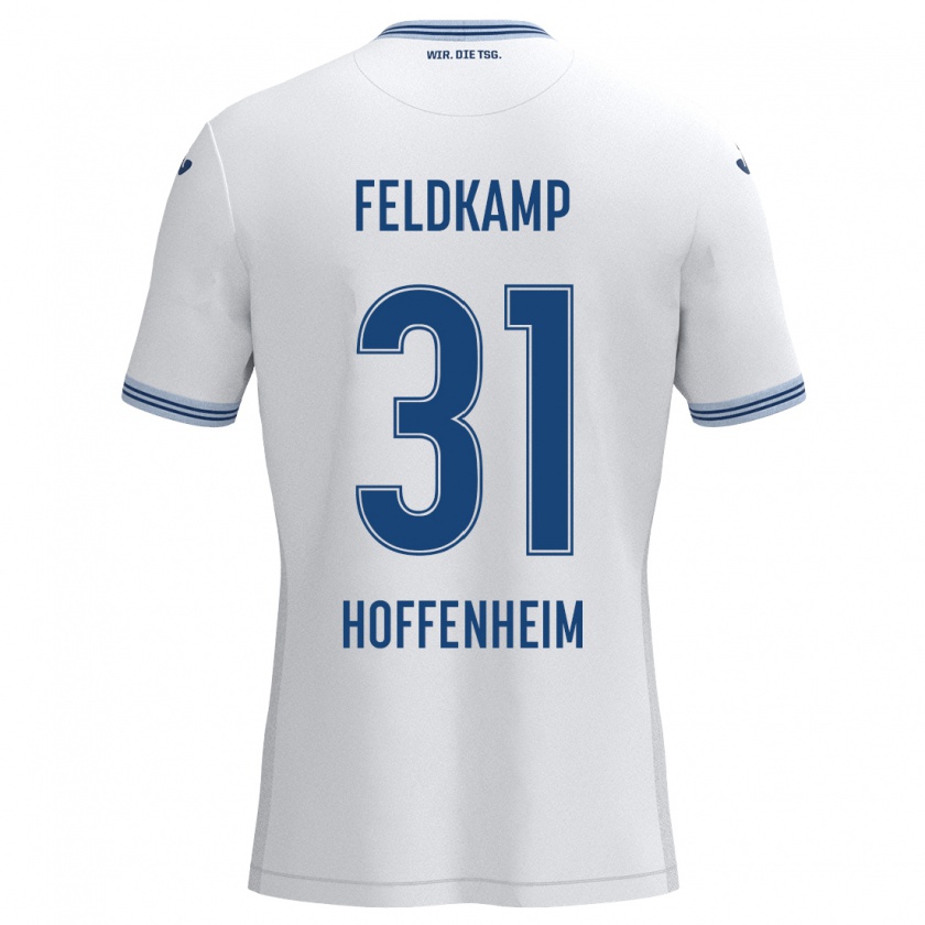 Kandiny Kinder Jana Feldkamp #31 Weiß Blau Auswärtstrikot Trikot 2024/25 T-Shirt